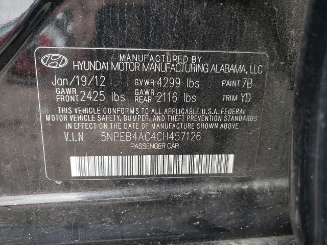 Photo 9 VIN: 5NPEB4AC4CH457126 - HYUNDAI SONATA 