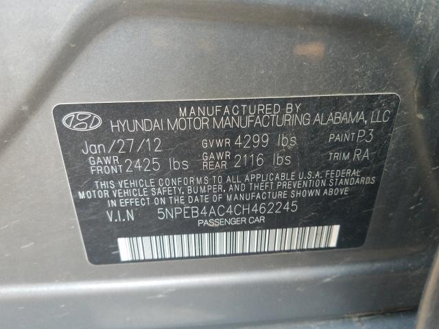 Photo 9 VIN: 5NPEB4AC4CH462245 - HYUNDAI SONATA GLS 