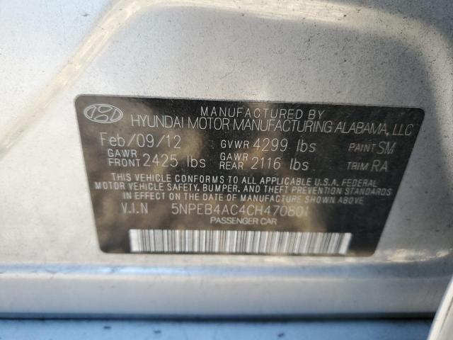 Photo 11 VIN: 5NPEB4AC4CH470801 - HYUNDAI SONATA GLS 