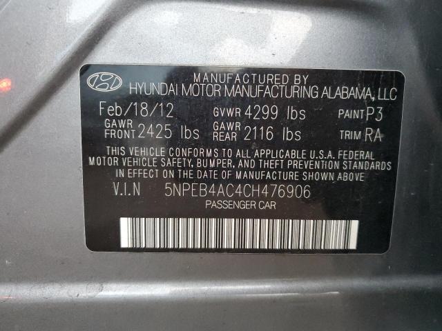 Photo 11 VIN: 5NPEB4AC4CH476906 - HYUNDAI SONATA 