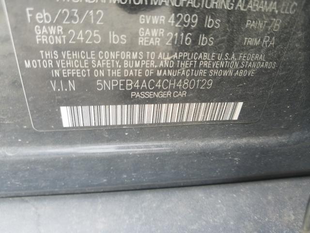 Photo 9 VIN: 5NPEB4AC4CH480129 - HYUNDAI SONATA GLS 