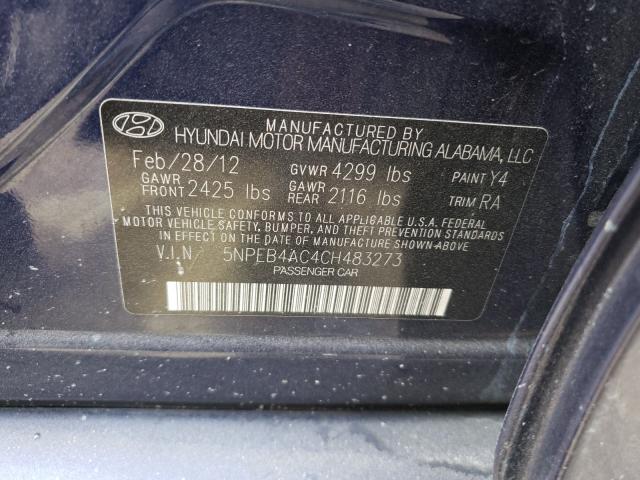 Photo 9 VIN: 5NPEB4AC4CH483273 - HYUNDAI SONATA GLS 