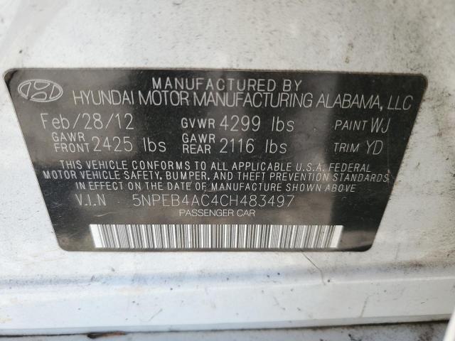 Photo 9 VIN: 5NPEB4AC4CH483497 - HYUNDAI SONATA GLS 