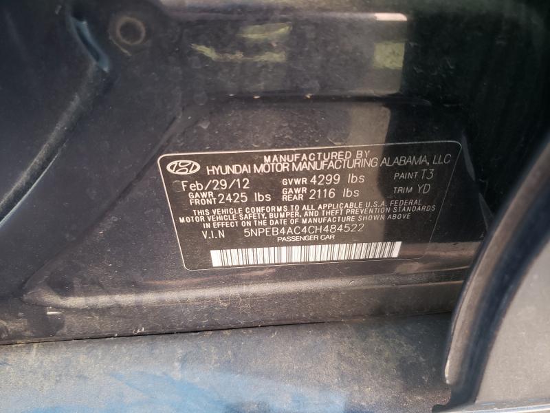 Photo 9 VIN: 5NPEB4AC4CH484522 - HYUNDAI SONATA GLS 