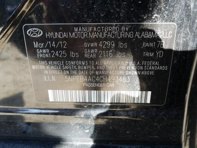 Photo 9 VIN: 5NPEB4AC4CH493463 - HYUNDAI SONATA GLS 