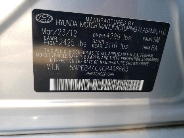 Photo 11 VIN: 5NPEB4AC4CH498663 - HYUNDAI SONATA 