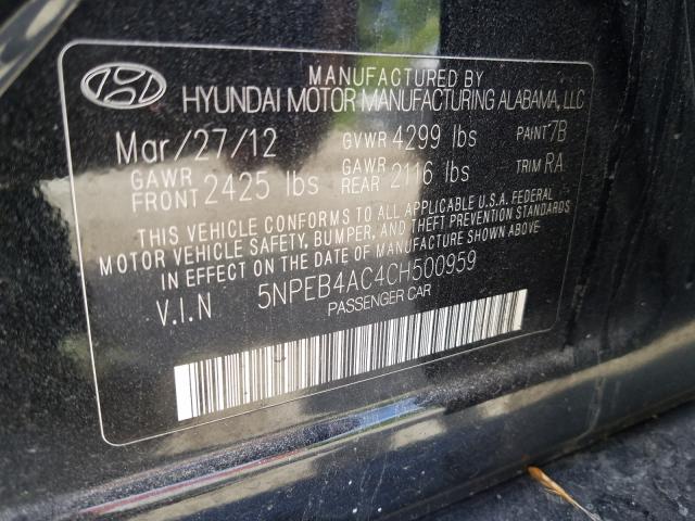 Photo 9 VIN: 5NPEB4AC4CH500959 - HYUNDAI SONATA GLS 