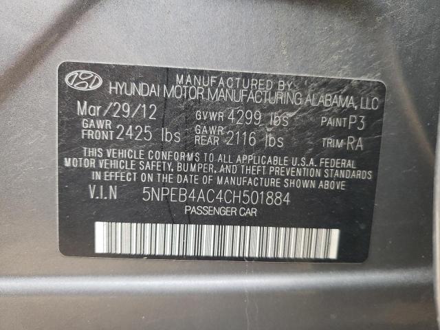 Photo 9 VIN: 5NPEB4AC4CH501884 - HYUNDAI SONATA GLS 