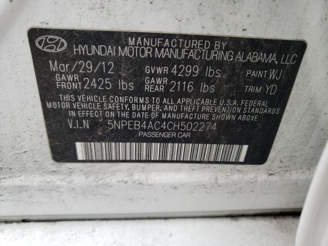 Photo 11 VIN: 5NPEB4AC4CH502274 - HYUNDAI SONATA 