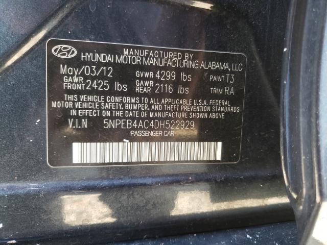 Photo 9 VIN: 5NPEB4AC4DH522929 - HYUNDAI SONATA GLS 