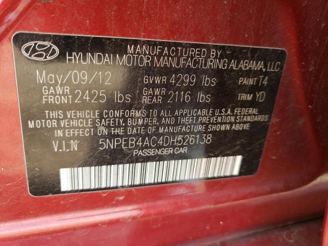 Photo 9 VIN: 5NPEB4AC4DH526138 - HYUNDAI SONATA GLS 