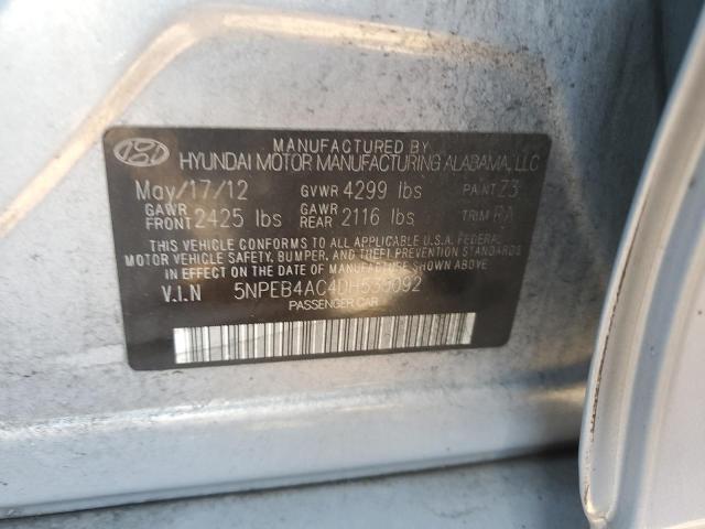 Photo 12 VIN: 5NPEB4AC4DH530092 - HYUNDAI SONATA GLS 