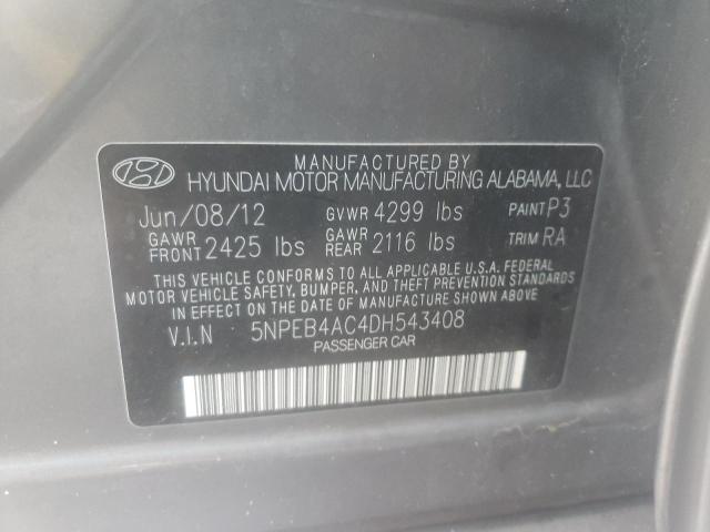 Photo 9 VIN: 5NPEB4AC4DH543408 - HYUNDAI SONATA GLS 