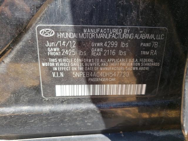 Photo 9 VIN: 5NPEB4AC4DH547720 - HYUNDAI SONATA GLS 