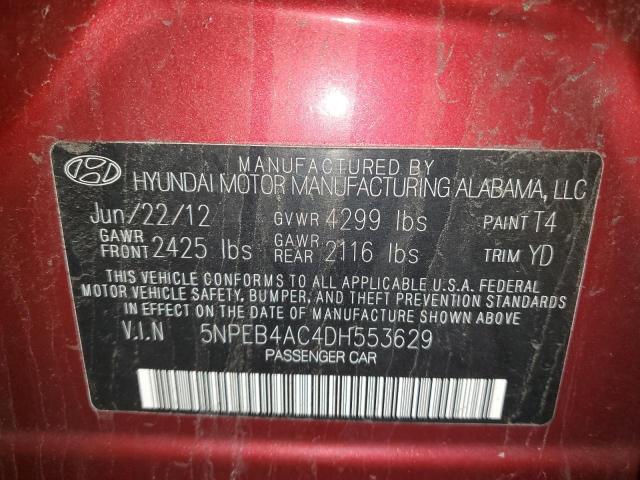 Photo 11 VIN: 5NPEB4AC4DH553629 - HYUNDAI SONATA 