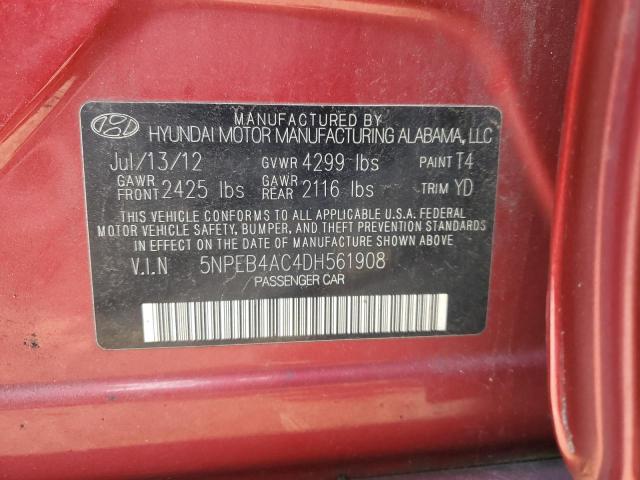 Photo 11 VIN: 5NPEB4AC4DH561908 - HYUNDAI SONATA 