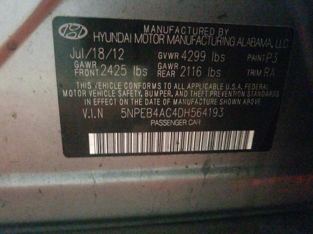 Photo 9 VIN: 5NPEB4AC4DH564193 - HYUNDAI SONATA GLS 