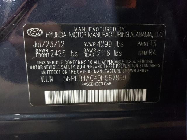 Photo 11 VIN: 5NPEB4AC4DH567899 - HYUNDAI SONATA GLS 