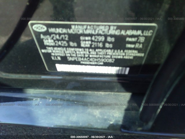 Photo 8 VIN: 5NPEB4AC4DH590082 - HYUNDAI SONATA 