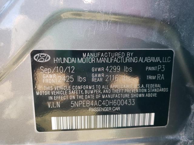 Photo 9 VIN: 5NPEB4AC4DH600433 - HYUNDAI SONATA GLS 