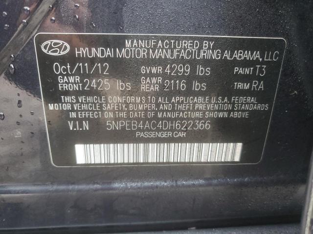 Photo 12 VIN: 5NPEB4AC4DH622366 - HYUNDAI SONATA GLS 