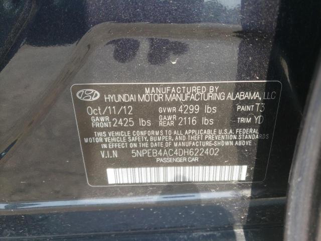 Photo 11 VIN: 5NPEB4AC4DH622402 - HYUNDAI SONATA GLS 