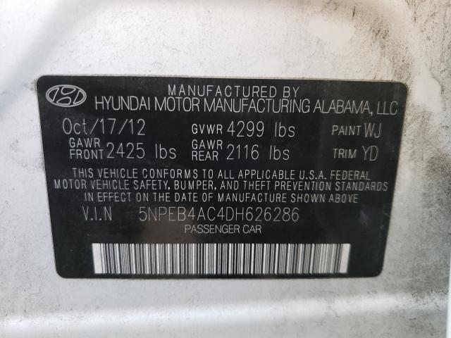 Photo 9 VIN: 5NPEB4AC4DH626286 - HYUNDAI SONATA GLS 