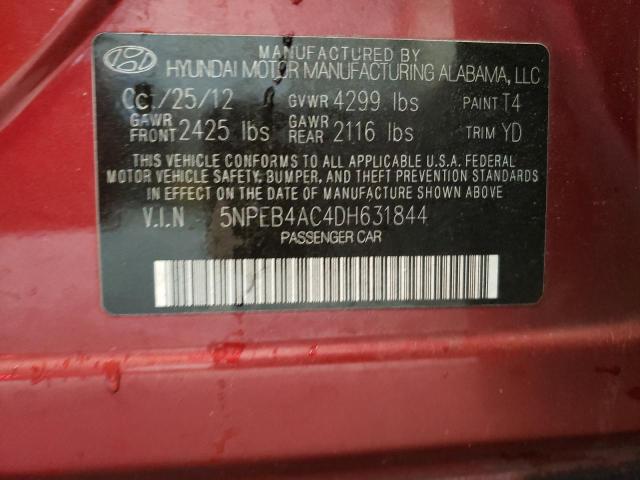 Photo 11 VIN: 5NPEB4AC4DH631844 - HYUNDAI SONATA GLS 