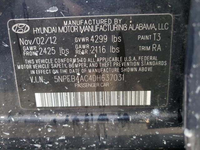 Photo 9 VIN: 5NPEB4AC4DH637031 - HYUNDAI SONATA GLS 