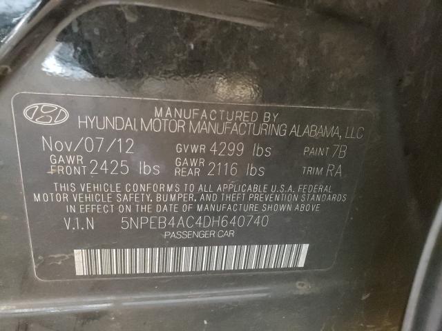 Photo 9 VIN: 5NPEB4AC4DH640740 - HYUNDAI SONATA GLS 