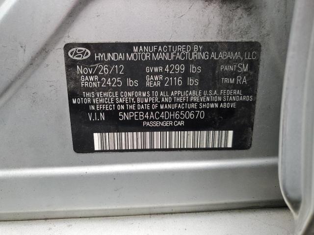 Photo 11 VIN: 5NPEB4AC4DH650670 - HYUNDAI SONATA 