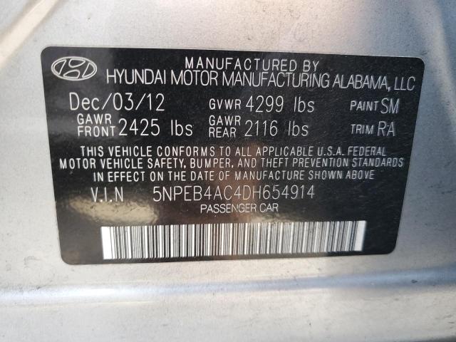 Photo 11 VIN: 5NPEB4AC4DH654914 - HYUNDAI SONATA 