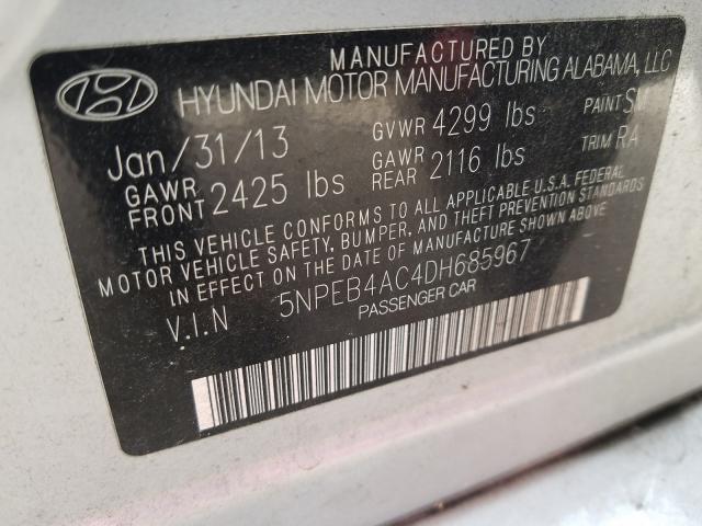 Photo 9 VIN: 5NPEB4AC4DH685967 - HYUNDAI SONATA GLS 