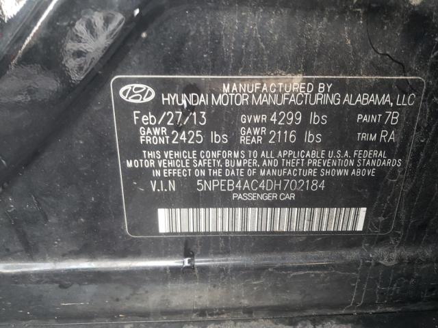 Photo 9 VIN: 5NPEB4AC4DH702184 - HYUNDAI SONATA GLS 