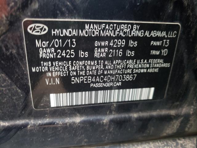 Photo 9 VIN: 5NPEB4AC4DH703867 - HYUNDAI SONATA GLS 