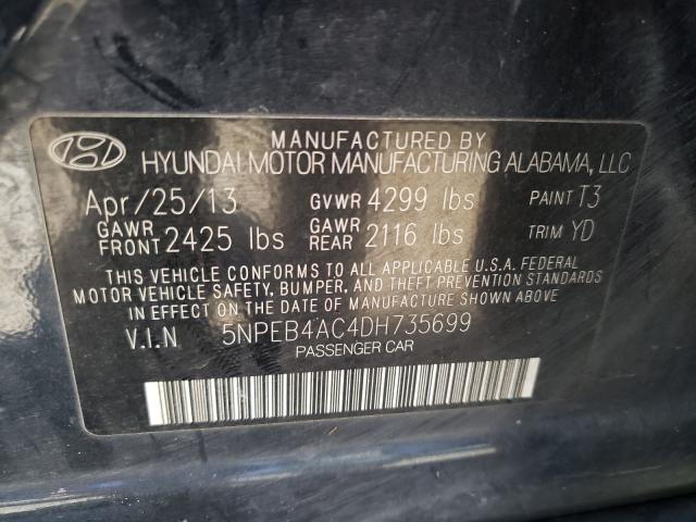 Photo 9 VIN: 5NPEB4AC4DH735699 - HYUNDAI SONATA GLS 