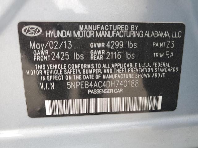 Photo 11 VIN: 5NPEB4AC4DH740188 - HYUNDAI SONATA 