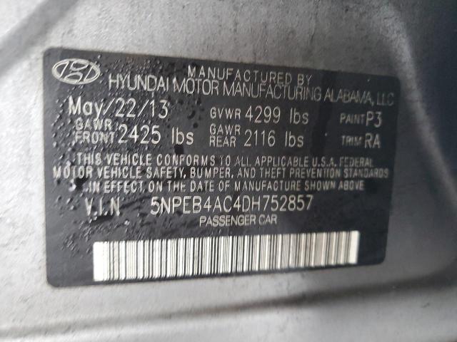 Photo 11 VIN: 5NPEB4AC4DH752857 - HYUNDAI SONATA GLS 