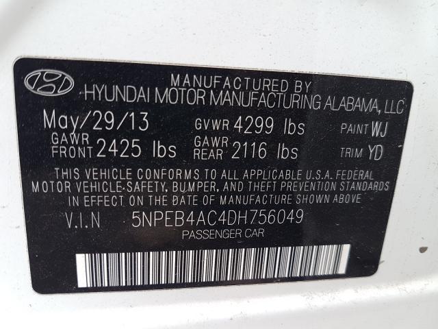 Photo 9 VIN: 5NPEB4AC4DH756049 - HYUNDAI SONATA GLS 