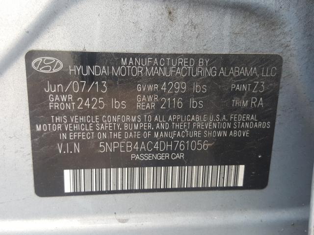 Photo 9 VIN: 5NPEB4AC4DH761056 - HYUNDAI SONATA GLS 