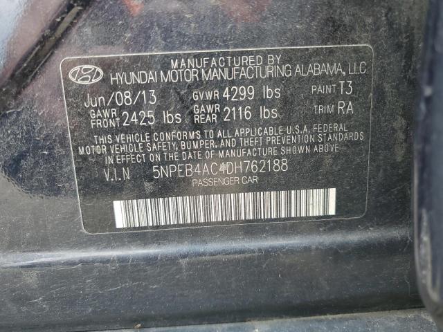 Photo 11 VIN: 5NPEB4AC4DH762188 - HYUNDAI SONATA GLS 