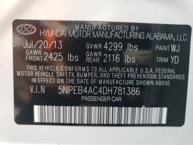 Photo 9 VIN: 5NPEB4AC4DH781386 - HYUNDAI SONATA 