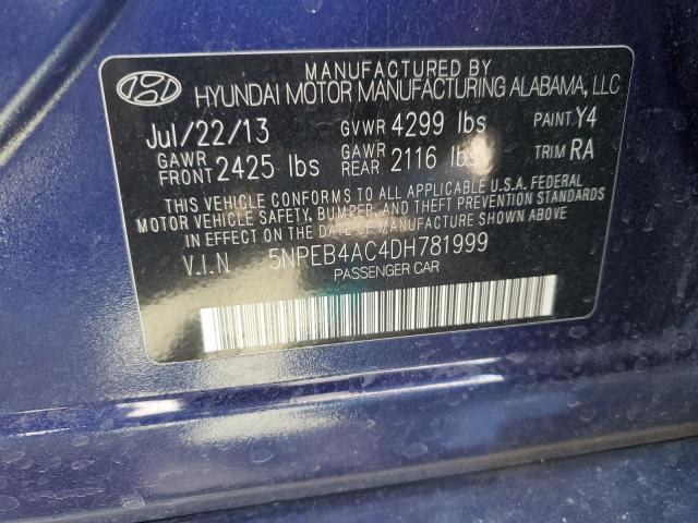 Photo 11 VIN: 5NPEB4AC4DH781999 - HYUNDAI SONATA 