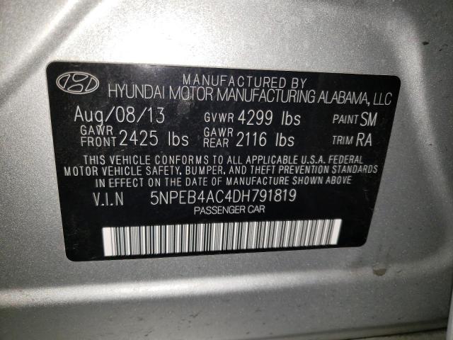 Photo 9 VIN: 5NPEB4AC4DH791819 - HYUNDAI SONATA GLS 