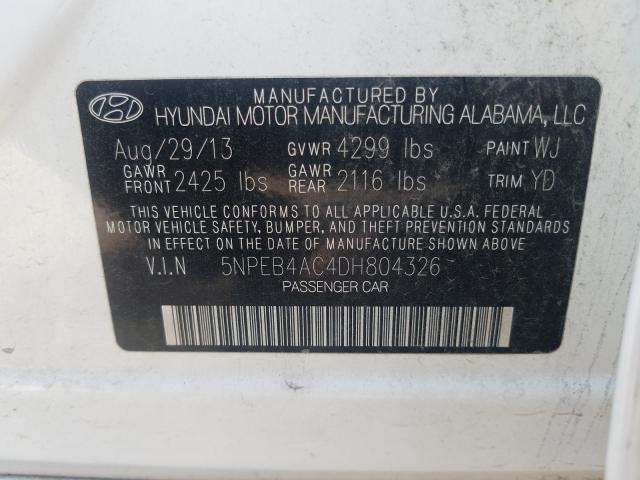 Photo 9 VIN: 5NPEB4AC4DH804326 - HYUNDAI SONATA GLS 