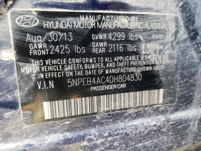 Photo 9 VIN: 5NPEB4AC4DH804830 - HYUNDAI SONATA GLS 