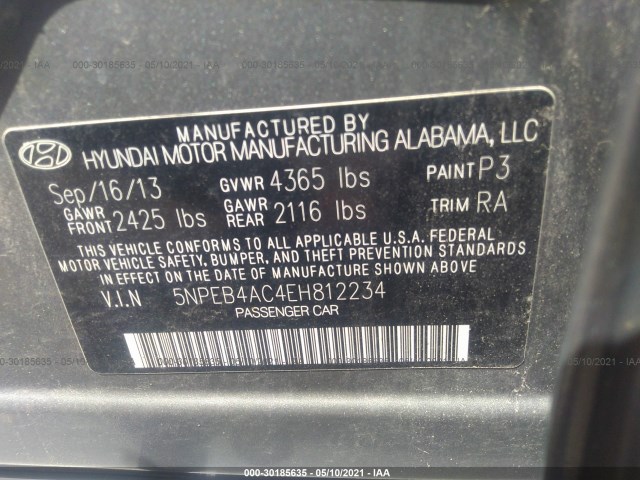 Photo 8 VIN: 5NPEB4AC4EH812234 - HYUNDAI SONATA 