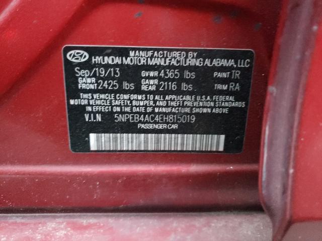 Photo 9 VIN: 5NPEB4AC4EH815019 - HYUNDAI SONATA GLS 