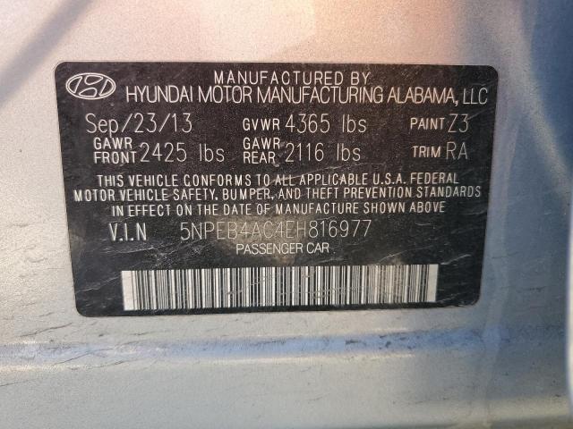 Photo 12 VIN: 5NPEB4AC4EH816977 - HYUNDAI SONATA 