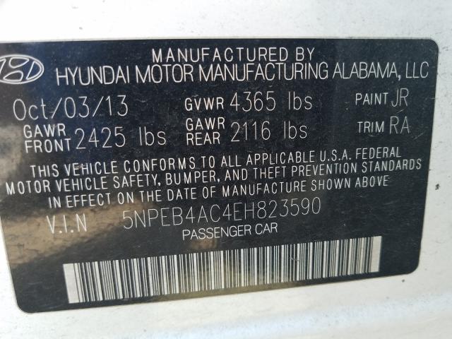 Photo 9 VIN: 5NPEB4AC4EH823590 - HYUNDAI SONATA GLS 